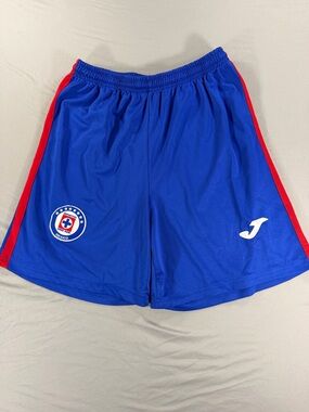 Joma Cruz Azul Soccer Shorts Blue with Red Side Stripes Size G